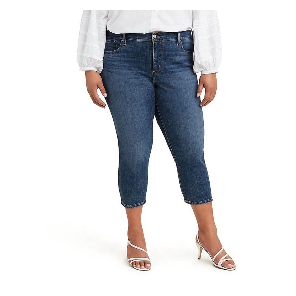 Women's Signature Levi's Plus Size 20 Capri Pull On Jeans Stretch Denim